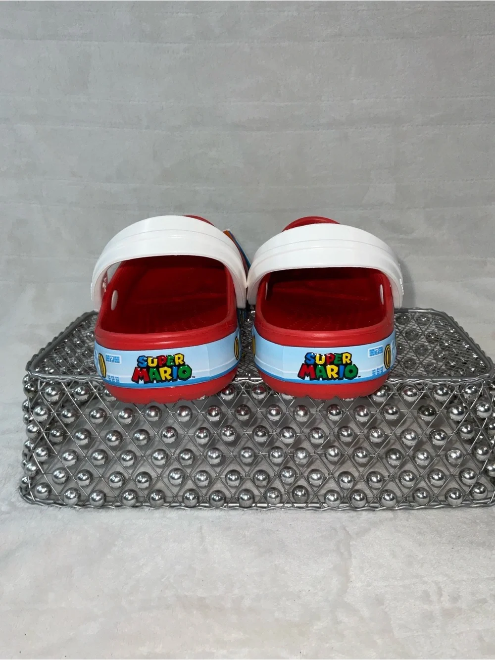 CROCS Kids Red Mario Clog Sandals with White Strap size 12C style 207059-8C1